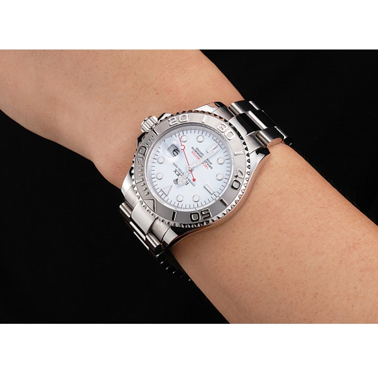 Best AAA Replica Sites Yacht-Master Case Dial Steel Bracelet Rolex Swiss White Staniless And 0614